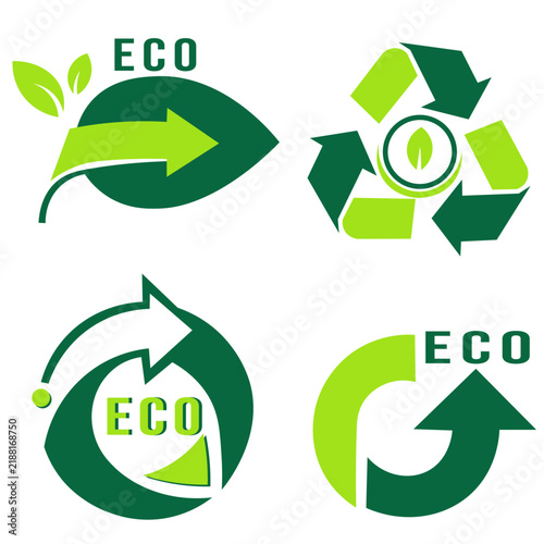 set of green arrows