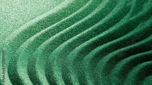Shimmering green waves creating a textured background, abstract patterns evoking nature, growth, and environmental concepts, ideal for modern design and digital media