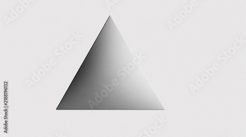 Obraz na płótnie A sharp geometric triangle shape with gradient shading against a light background. Abstract forms and minimalist design elements for modern concepts.
