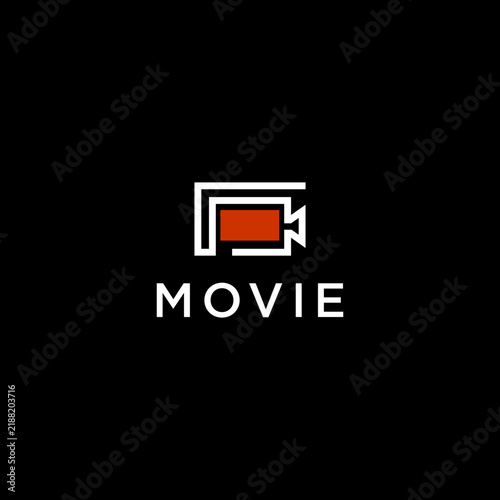 Movie Camera Logo Icon Vector Design for Cinema Film Production Studio Entertainment Media Branding