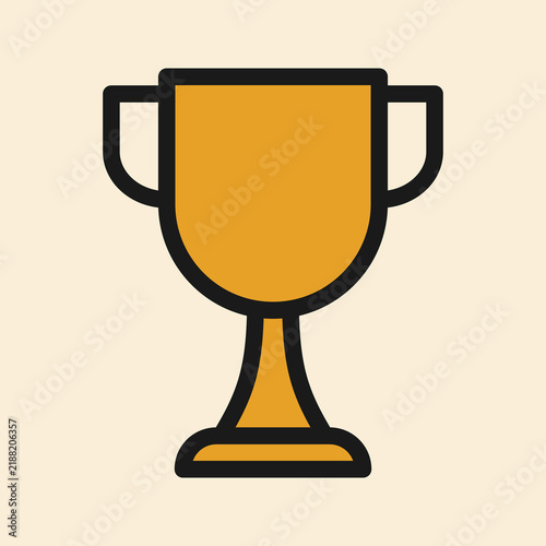 Quadro su tela Gold trophy cup icon isolated on light background