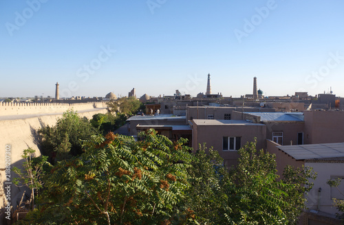 Vue depuis les Remparts de la ville de Ville de Khiva, Ouzbékistan
