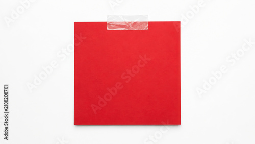 Sticky note reminder. Post it note paper. red sheets for notes isolated with clipping path on background.
