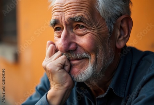 Man with beard and mustache looking at camera.