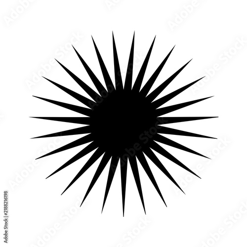 Sun Burst Icon Black Silhouette Vector Illustration