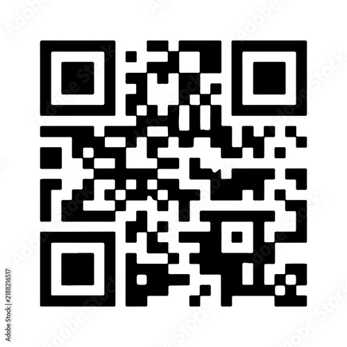 Standard Black and White QR Code Square Illustration