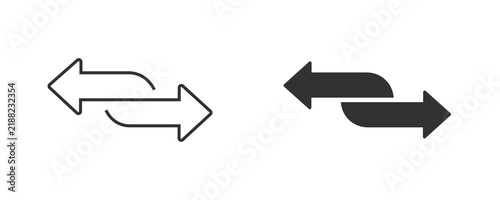Double arrow icons set, Bidirectional arrows symbols, Two way direction icons, Swap navigation arrows, Opposite direction vector icons