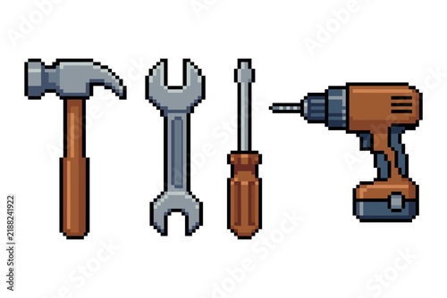 Fototapeta Pixel Art Tools Collection