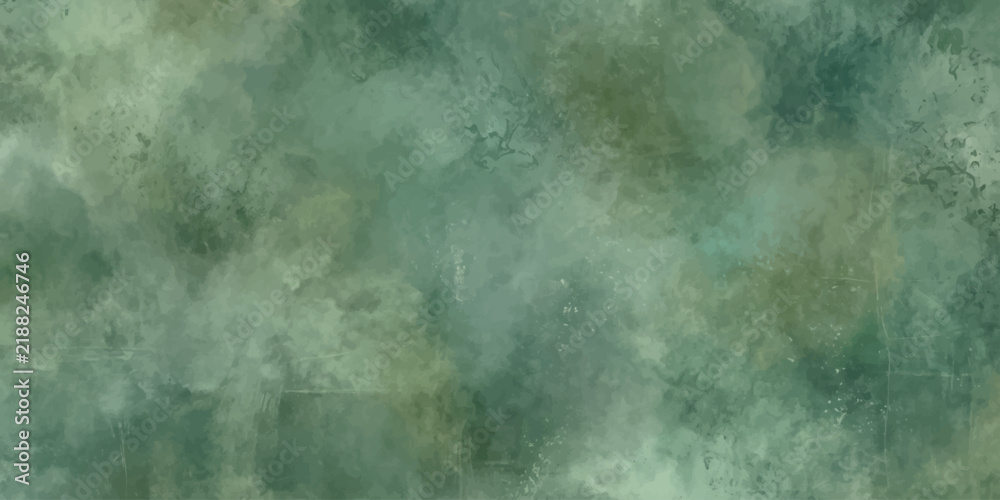 Obraz premium Vintage green washed grunge texture background for print and presentation, vector illustration.