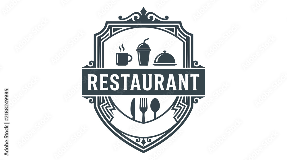Fototapeta premium Elegant restaurant emblem