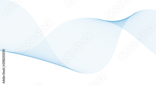 Abstract lines modern background with blue wave lines on a white backdrop vector illustration.