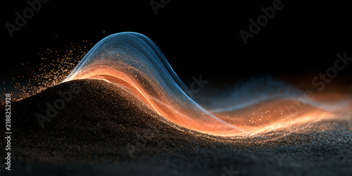 Abstract Luminous Flowing Waves Representing Next-Generation Deep Learning Technology