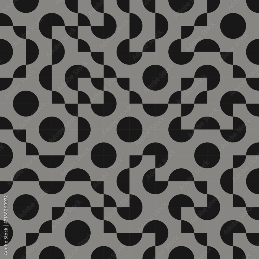 Fototapeta premium Seamless infinity mosaic pattern background in black and cream