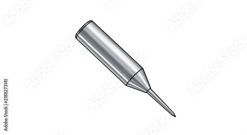 Metallic electric whisk attachment part for kitchen mixer isolated on white background