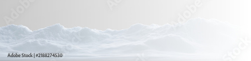 Snowy mountain range landscape isolated on transparent background. Winter terrain texture for design