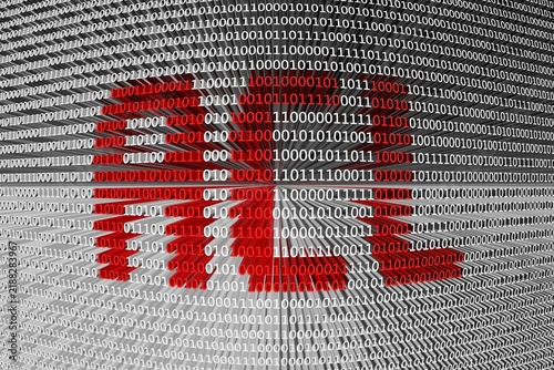 Naklejka ACL binary code 3d illustration