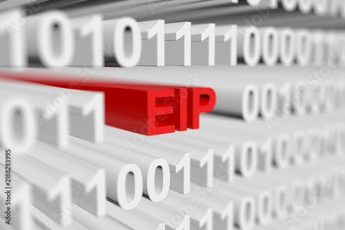 Fototapeta kuchenna EIP binary code blurred 3d illustration