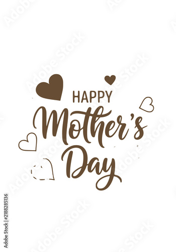 Elegant Happy Mother's Day Greeting Card Design With Decorative Hearts