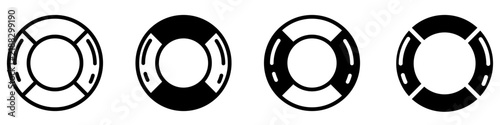 Lifebuoy icon vector set. Life ring illustration sign collection. Rescue symbol. Maritime safety logo or mark.