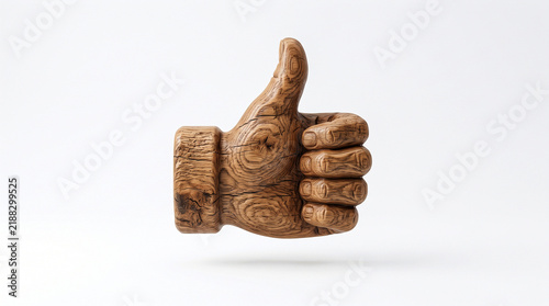 Wooden thumbs up icon