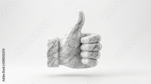 Marble thumbs up 3D icon