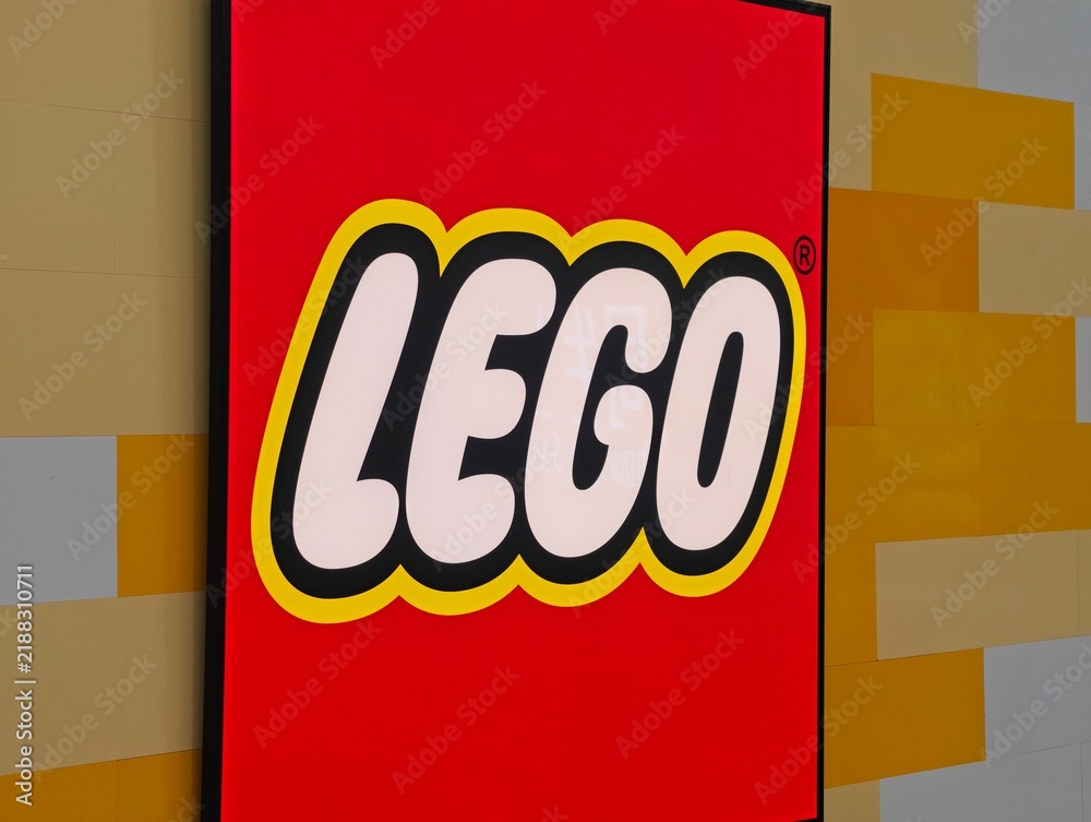 Obraz premium Shanghai,China-Dec.6th 2025: lego brand logo store sign
