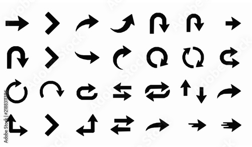 SEO Title: Modern Simple Direction Arrow Vector Icons Set