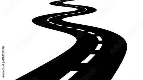 Vector illustration of winding road icon on a transparent background