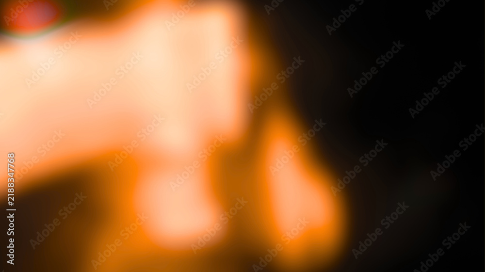 Fototapeta premium Golden Amber Bokeh Abstract Background on Dark Void