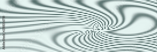 Halftone Swirl Pattern, Abstract Moire Effect Design, Retro Graphic Illustration, Vintage Print Texture, Conceptual Art.