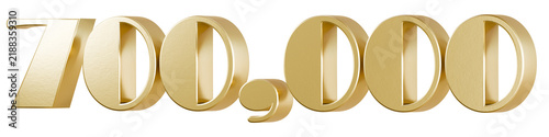 Fototapeta Large gold 3D number 700,000