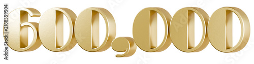 Fototapeta Shiny gold 600,000 number 3d render