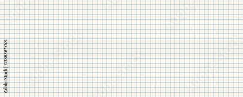 Old blue square notebook on beige paper seamless pattern. Squared grid texture with blue lines. Paper math mesh sheet seamless background. Vector illustration.