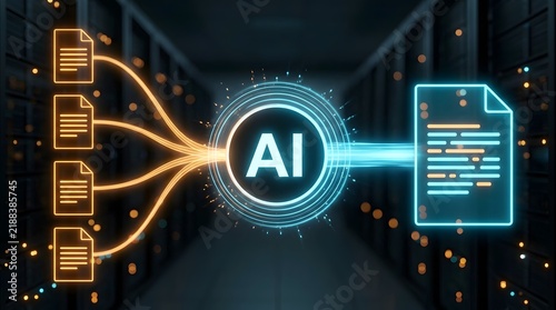 AI processing data from documents to generate new information