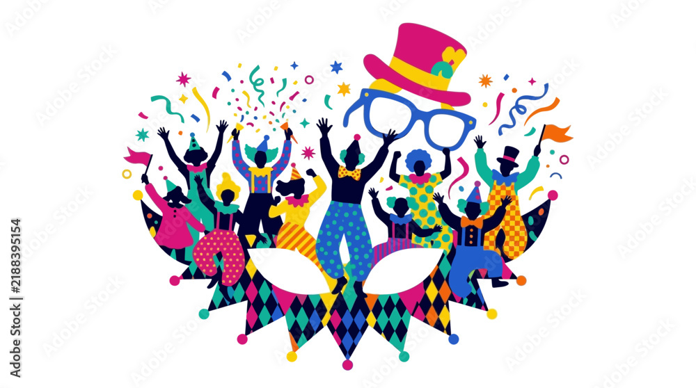 Fototapeta premium Colorful Carnival Masquerade Celebration Illustration