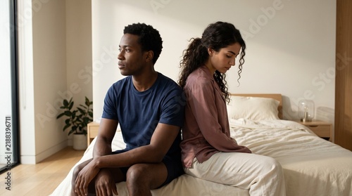 Emotionally Distant Couple Sitting in Silence After Relationship Argument