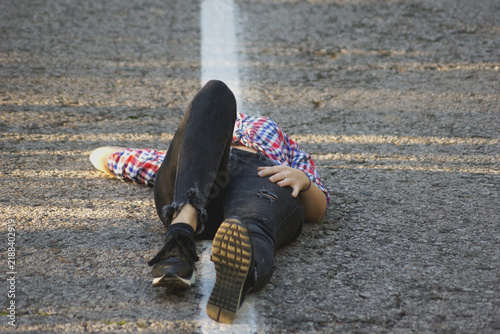 Woman injured on the road