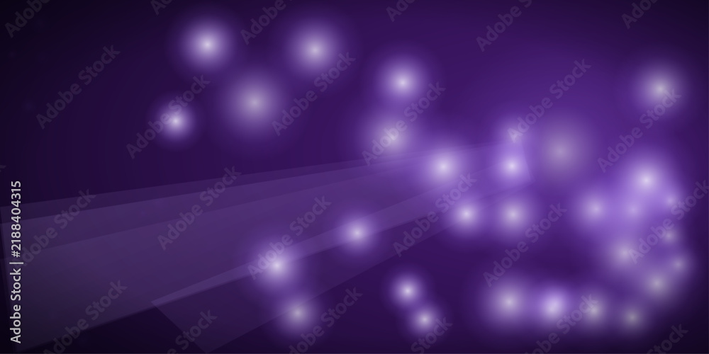Obraz premium A cosmic canvas of deep purple hues is illuminated by scattered, glowing orbs of light, creating an abstract, ethereal backdrop.