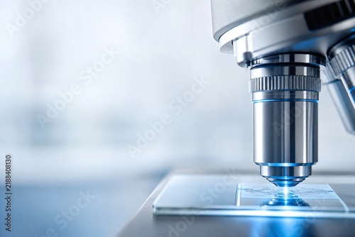 School microscope lens slide glass close up science lab education