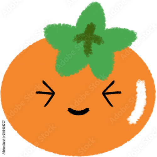 Hand-drawn illustration of autumn sweet persimmons with a cozy texture 