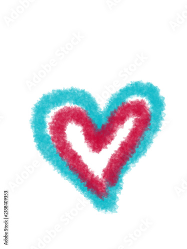 Heart star watercolor pastel lines background arrow red blue green pink floral leaf 