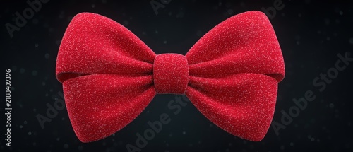 A vibrant red bow tie set against a dark backdrop ideal for festive gatherings celebrations or holiday events bringing an element of sophistication and flair to any ensemble