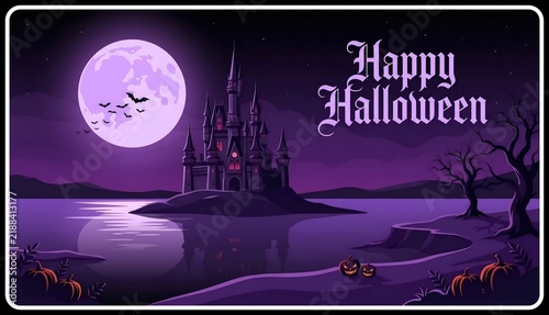 halloween background with moon