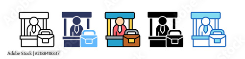 Career Fair Booth Employer Presentation Stand multiple icon
