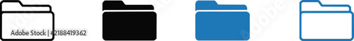 Four styles of digital folder icons for file management with folder icon document folder data icon file storage computer folder directory icon web icon