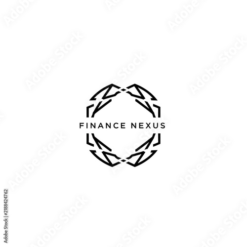 Finance Nexus Logo - Abstract Geometric Design with Modern Typography