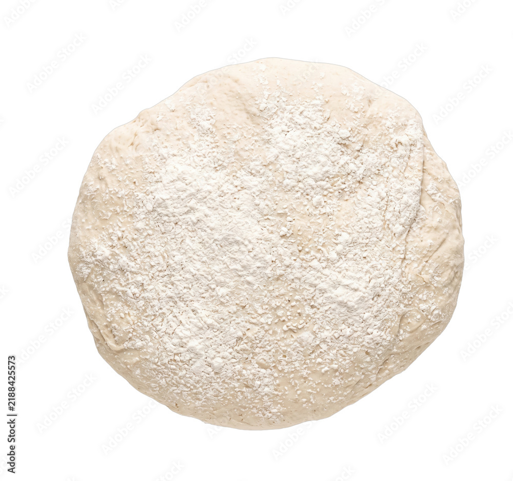 Obraz premium Raw Dough Ball Sprinkled With Flour