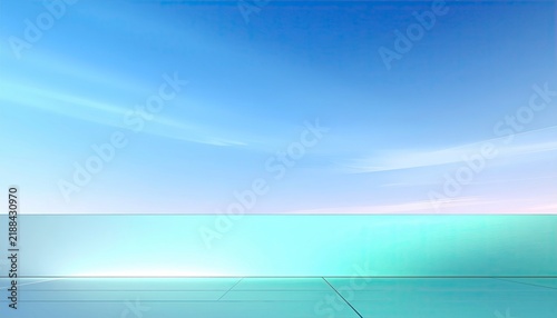 Serene Horizon: A calming expanse of light blue sky meets a tranquil turquoise expanse, creating a serene and peaceful backdrop.