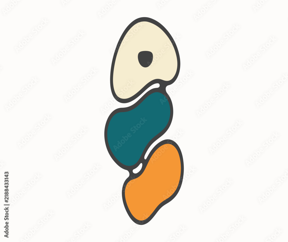 Fototapeta premium Minimalist abstract organic shape illustration with earthy color palette for modern design.