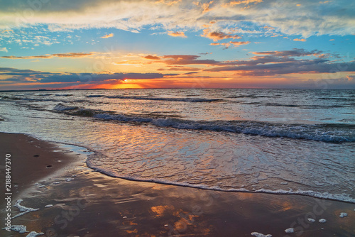 Ein Sonnenuntergang am Strand von Misdroy (polnisch: Międzyzdroje) gehört zu den schönsten Naturerlebnissen an der polnischen Ostseeküste.